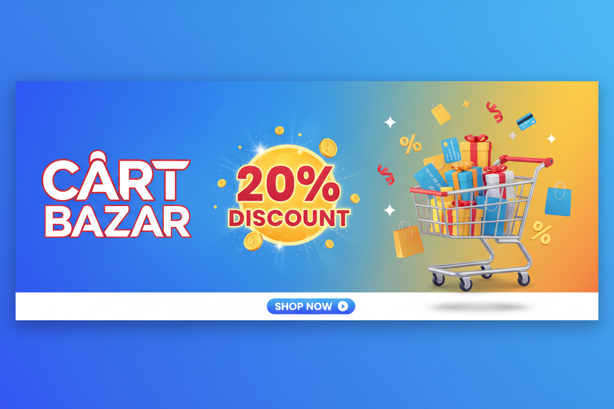 Create a image  of  CART BAZAR  with  20% DISCOUNT